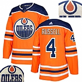 Oilers #4 Russell Orange With Special Glittery Logo Adidas Jersey,baseball caps,new era cap wholesale,wholesale hats